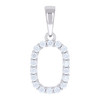 925 Sterling Silver Prong Set Moissanite Block Letter O Initial Pendant 0.57 CT