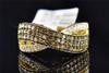 Brown & White Diamond Wedding Anniversary Band Round Cut 10K Yellow Gold