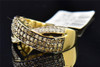 Brown & White Diamond Wedding Anniversary Band Round Cut 10K Yellow Gold