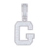 925 Sterling Silver Moissanite Block Letter Cluster G Initial Pendant 0.67 CT