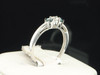10k White Gold Round Cut Blue Diamond Solitaire Engagement Ring 3 Stone Band