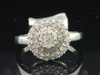 14k White Gold Round Cut Solitaire Diamond Ladies Engagement Halo Ring 0.69 Ct.