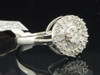 14k White Gold Round Cut Solitaire Diamond Ladies Engagement Halo Ring 0.69 Ct.