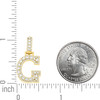 925 Yellow Gold Plated Baguette Moissanite Tier Block G Initial Pendant 0.95 CT