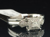 Ladies 10K White Gold Diamond Engagement Ring Wedding Band Bridal Set 0.25 Ct.