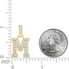 925 Yellow Gold Plated Baguette Moissanite Tier Block M Initial Pendant 1.29 CT