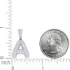 925 Sterling Silver Moissanite Cluster Bubble Font Letter A Initial Pendant 1 CT