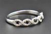 Black Diamond Wedding Band Ladies Round Cut 10K White Gold Infinity Ring .35 Ct