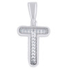 Sterling Silver Moissanite Cluster Bubble Font Letter T Initial Pendant 0.72 CT