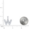 Sterling Silver Moissanite Cluster Bubble Font Letter W Initial Pendant 1.40 CT