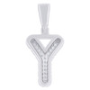 Sterling Silver Moissanite Cluster Bubble Font Letter Y Initial Pendant 0.69 CT