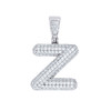 Sterling Silver Moissanite Cluster Bubble Font Letter Z Initial Pendant 1.20 CT