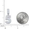 925 Sterling Silver Channel Set Moissanite Block Font Number # 5 Pendant 1.04 CT