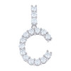 925 Sterling Silver Prong Moissanite Small Block Font Letter C Pendant 1.62 CT