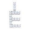 925 Sterling Silver Prong Moissanite Small Block Font Letter E Pendant 1.82 CT