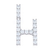 925 Sterling Silver Prong Moissanite Small Block Font Letter H Pendant 1.82 CT