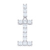 925 Sterling Silver Prong Moissanite Small Block Font Letter I Pendant 1.31 CT