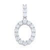 925 Sterling Silver Prong Moissanite Small Block Font Letter O Pendant 1.72 CT