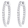 925 Sterling Silver Lab Grown Diamond Round Hinge In & Out Hoop Earrings 2 TCW