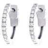 925 Sterling Silver Lab Grown Diamond Small Round Hinged Hoop Earrings 1/4 TCW