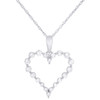 925 Sterling Silver Lab Grown Diamond Women's Frame Heart 18" Necklace 1/2 CT
