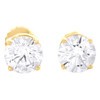 10K Yellow Gold Lab Created Diamond Basket Round Solitaire Stud Earrings 2 TCW