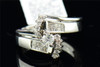 Diamond Bridal Set White Gold 14K Round Solitaire Princess Cut Wedding Ring