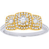 3 Stone Diamond Engagement Promise Wedding Ring Ladies 14K Two Tone Gold 1/2 Ct.
