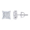 925 Sterling Silver Baguette Moissanite 8.5mm Cluster Kite Stud Earrings 3/4 CT