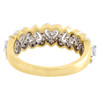 Diamond Heart Wedding Band Ladies 14K Yellow Gold Round Cut Design Ring 0.78 Tcw