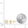 925 Yellow Gold Plated Moissanite 9mm Textured 3D Round Stud Earrings 0.89 CT