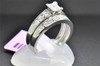 Diamond Bridal Set 10K White Gold Engagement Ring Wedding Band 1 Ct Channel Set