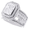 14K White Gold Lab Grown Diamond Emerald Octagon Engagement Bridal Set 4.72 TCW