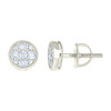 925 Sterling Silver Baguette Moissanite 8mm Milgrain Circle Stud Earrings 3/5 CT