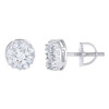 925 Sterling Silver Baguette Moissanite 8mm Cluster Circle Stud Earrings 3/4 CT