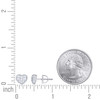 925 Sterling Silver Baguette Moissanite 8mm Domed Heart Stud Earrings 1/2 CT