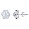 925 Sterling Silver Moissanite Women's 11mm Cluster Flower Stud Earrings 1.59 CT