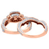 14K Rose Gold Round Cut Diamond Wedding Bridal Set Antique Style Halo Ring 2 Ct.