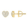 925 Yellow Gold Plated Moissanite Women's 7mm Domed Heart Stud Earrings 1/3 CT