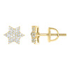 Sterling Silver Yellow Gold Plated Moissanite 8mm Star of David Earrings 1/4 CT