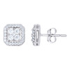 925 Sterling Silver Moissanite 8.5mm Cluster Octagon Halo Stud Earrings 3/5 CT