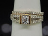 Round Solitaire Diamond Engagement Bridal Ring Yellow Gold Wedding Set 1 Ct.