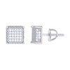 Sterling Silver Moissanite 8mm Milgrain Prong Square 3D Cube Stud Earring 4/5 CT