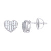 925 Sterling Silver Moissanite Women's 7.5mm Mini Heart Stud Earrings 0.18 CT