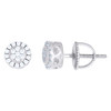 Sterling Silver Moissanite 8mm Milgrain Circle Halo Round Stud Earrings 1/4 CT