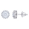 Sterling Silver Moissanite 8.5mm Prong Solitaire Round Halo Stud Earring 1.28 CT