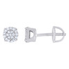 Sterling Silver Moissanite 5.5mm 4 Prong Circle Halo Round Stud Earrings 1/4 CT
