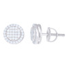 925 Sterling Silver Moissanite 9mm Halo Circle Flat Round Stud Earrings 2/5 CT