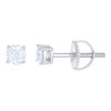 Sterling Silver Moissanite 4mm Basket Set Round Solitaire Stud Earrings 3/5 TCW
