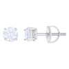 925 Sterling Silver Moissanite 5mm Basket Set Round Solitaire Stud Earrings 1 CT